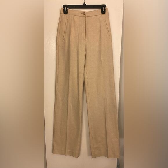 Sezane Martin Wool Trousers Ecru Size 2 - Picture 4 of 9